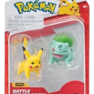 Pikachu - Bulbasaur Pokémon Figura Batalla Pack X2
