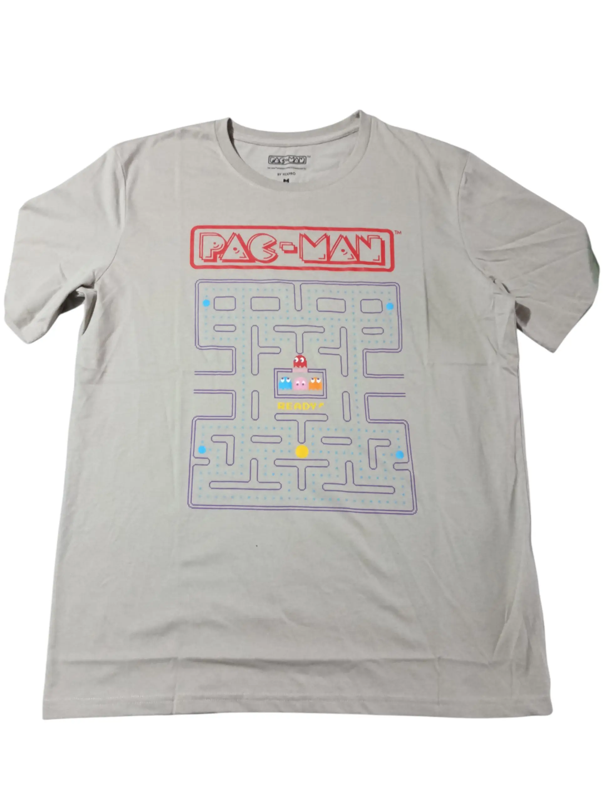 Polera Pac-Man Gris Hombre – Moda Retrogaming Oficial